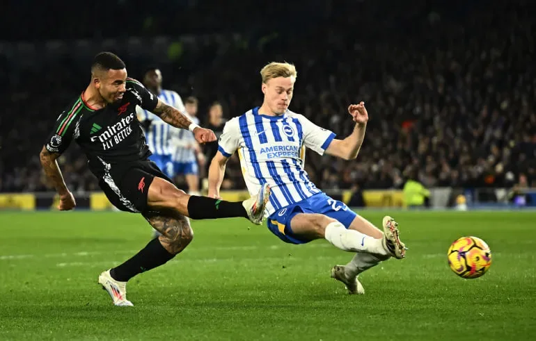 Arsenal’s unbeaten run extended after 1-1 to Brighton & Hove Albion