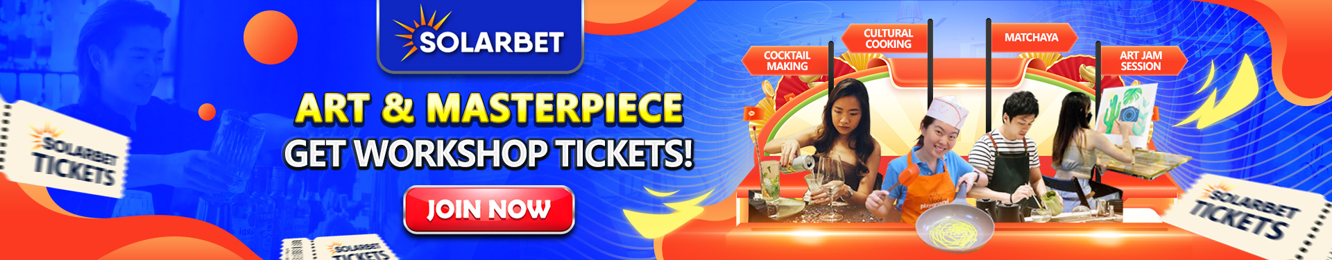 Solarbet Art & Masterpiece Get Workshop Tickets November Promo Banner