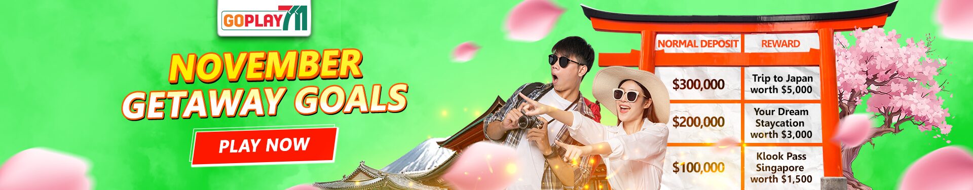 November Getaway Goals Goplay711 Promo Banner