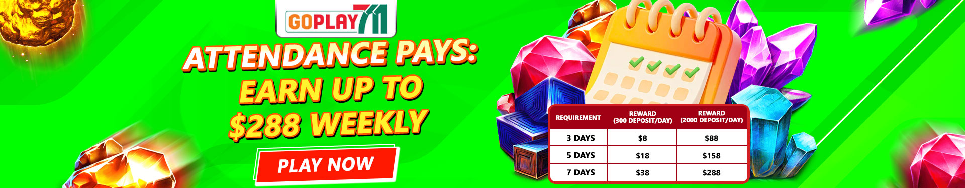 Goplay711 Promo Banner Attendance Pays